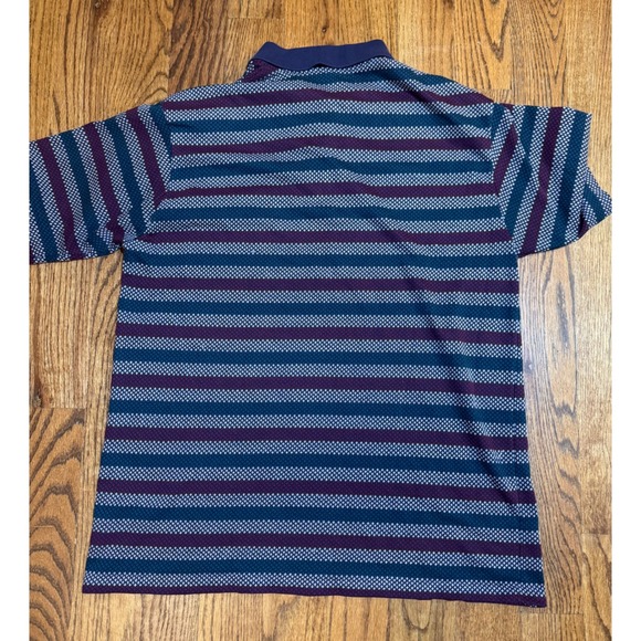 Vintage Slammer USA Munsingwear Striped Polo Shirt Mens XL Navy Burgundy Penguin - Picture 7 of 8